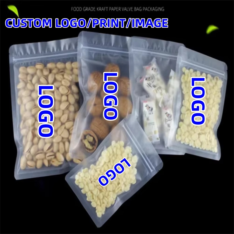 Dry Food Snacks - 100 Stück matte Plastik-Reißverschlussbeutel – Frostbeutel