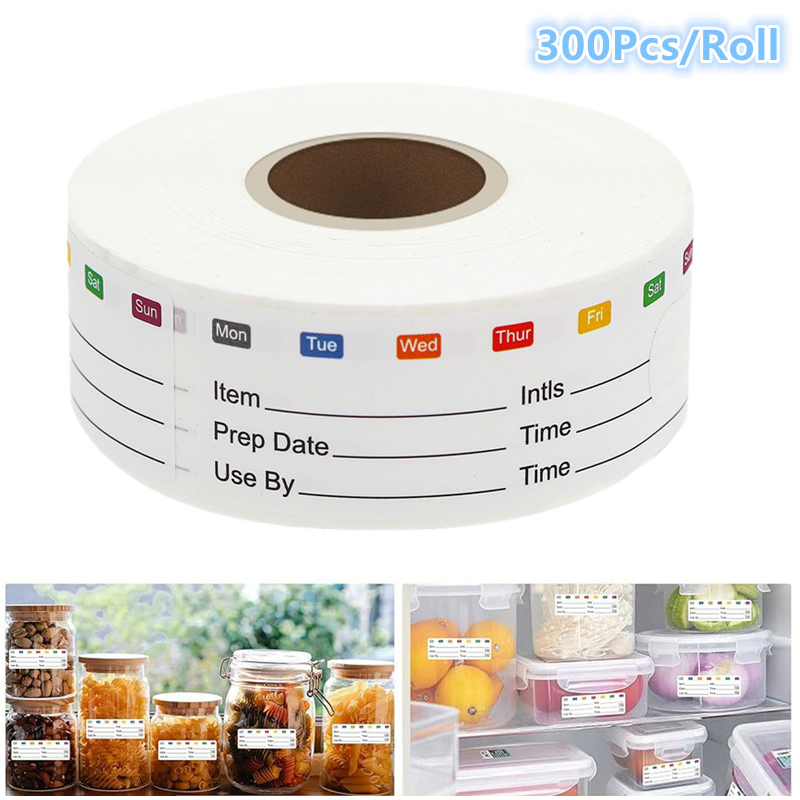 Food Snacks Label - 300 Stück/Rolle Küchen-Datumsaufkleber Lebensmittel-Etiketten Schreibwaren-Aufkleber Snacks