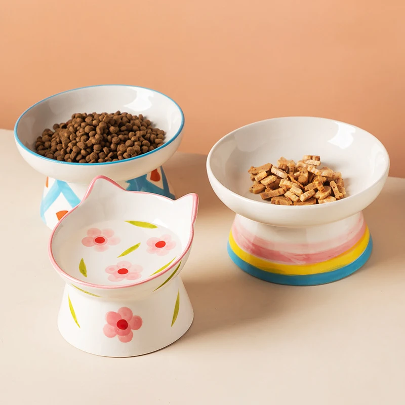 Food Snacks To Eat - Erhöhter Keramiknapf für Katzen, Futter- und