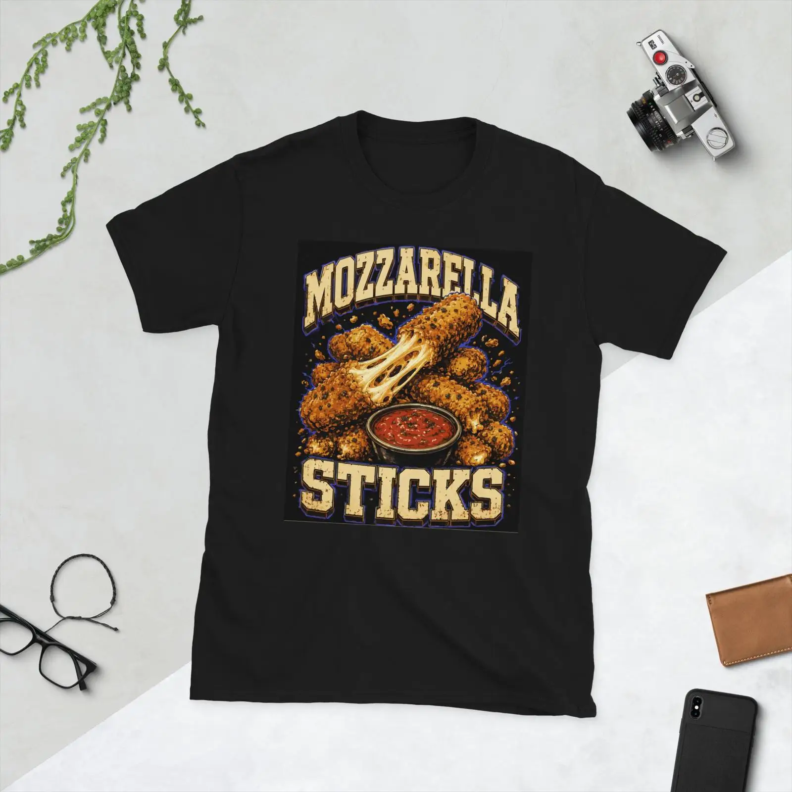Foody Snacks - Retro Snack-Liebhaber T-Shirt Vintage Mozzarella-Sticks Lustiges