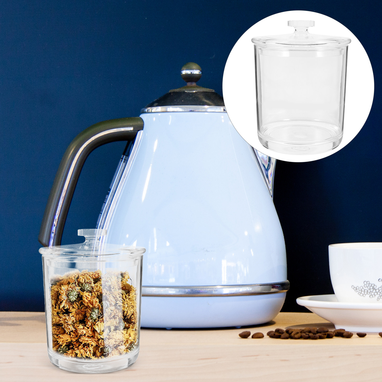 Dry Food Snacks - Transparente Tee-Aufbewahrungsdose aus Acryl mit Verschlussdeckel,