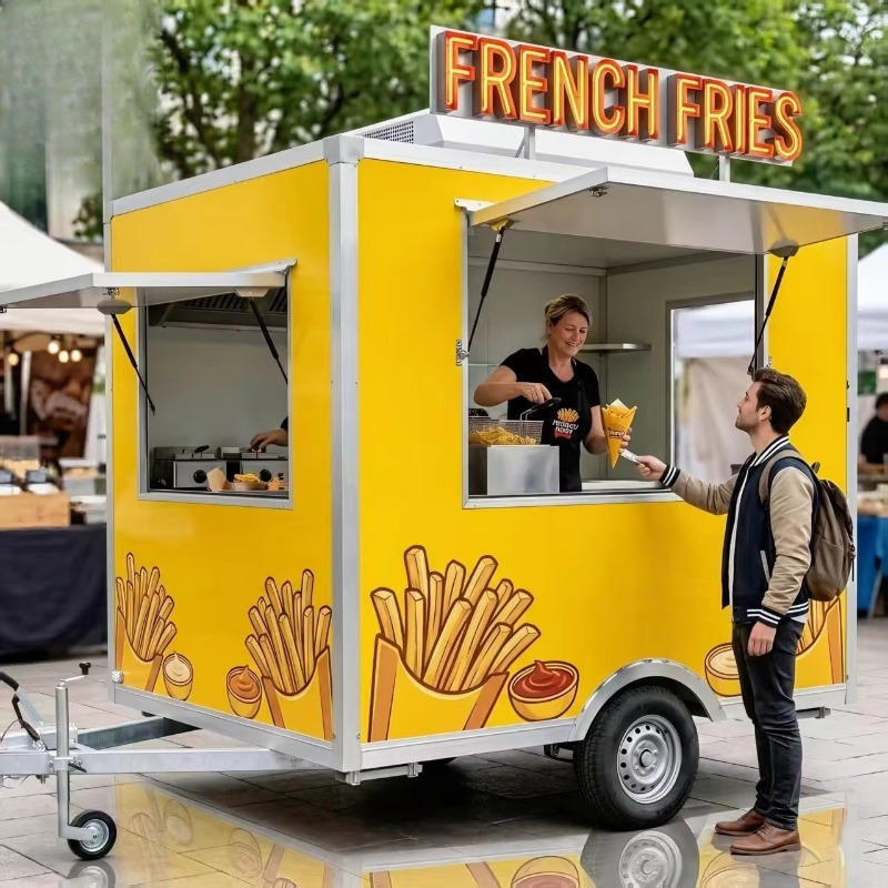 Food Snacks To Sell - Mobiler Snack-Wagen mit Rädern Leicht Beweglicher