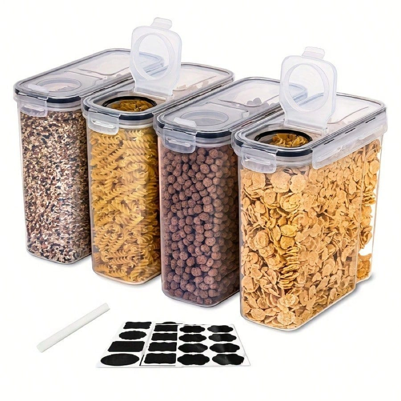 Dry Food Snacks - 4er-Pack Luftdichte Vorratsbehälter für Trockenfutter, Küche,