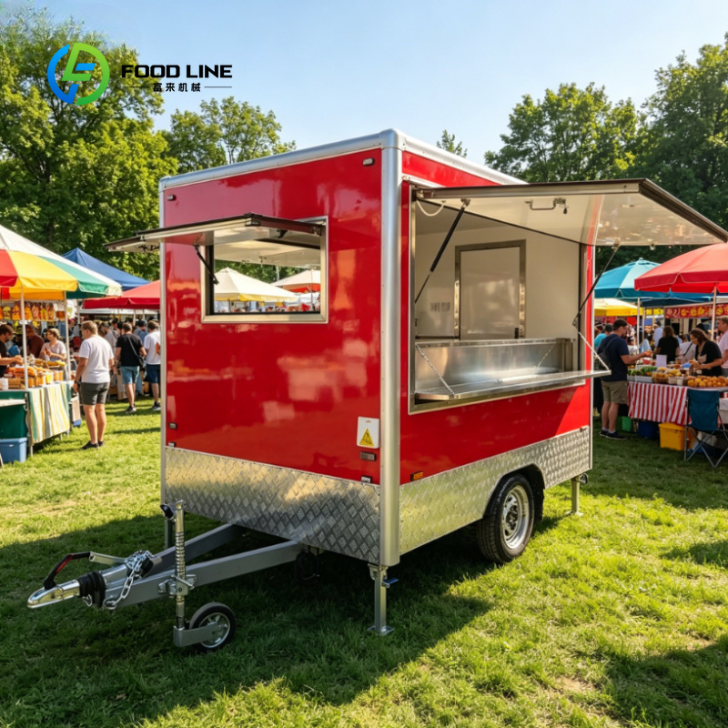 Street Food Snacks - Maßgefertigter Mobiler Food-Truck-Anhänger Voll Ausgestatteter Kleiner