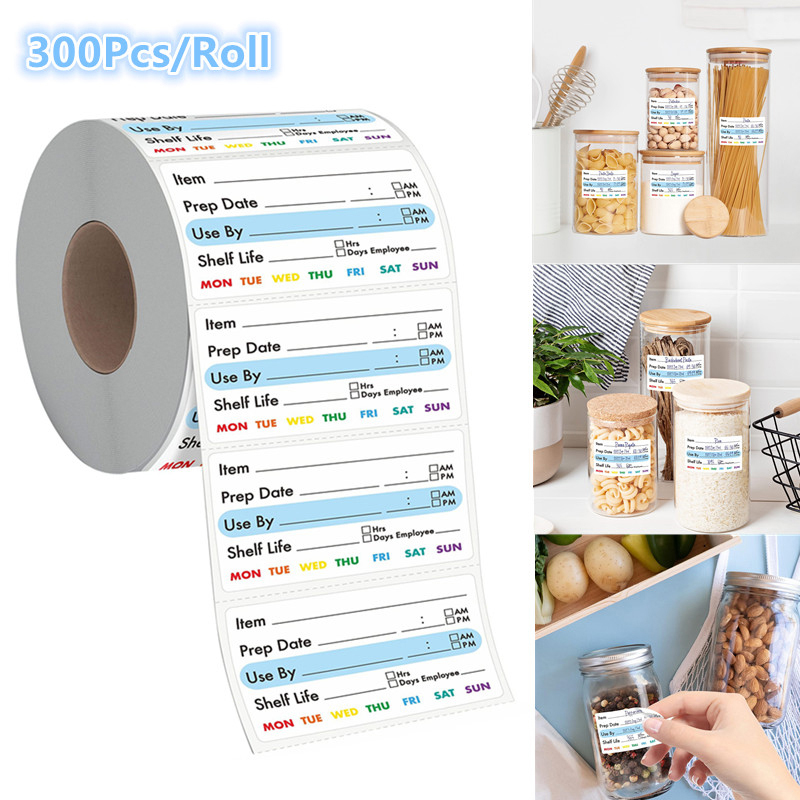 ^300 Stück/Rolle Küchen-Datums – Food Snacks Label Bewertung und Preis