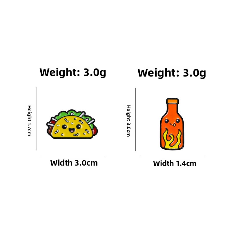 Cartoon-Taco-Chilisauce-Emaill – Zinc Food Snacks Bewertung und Preis